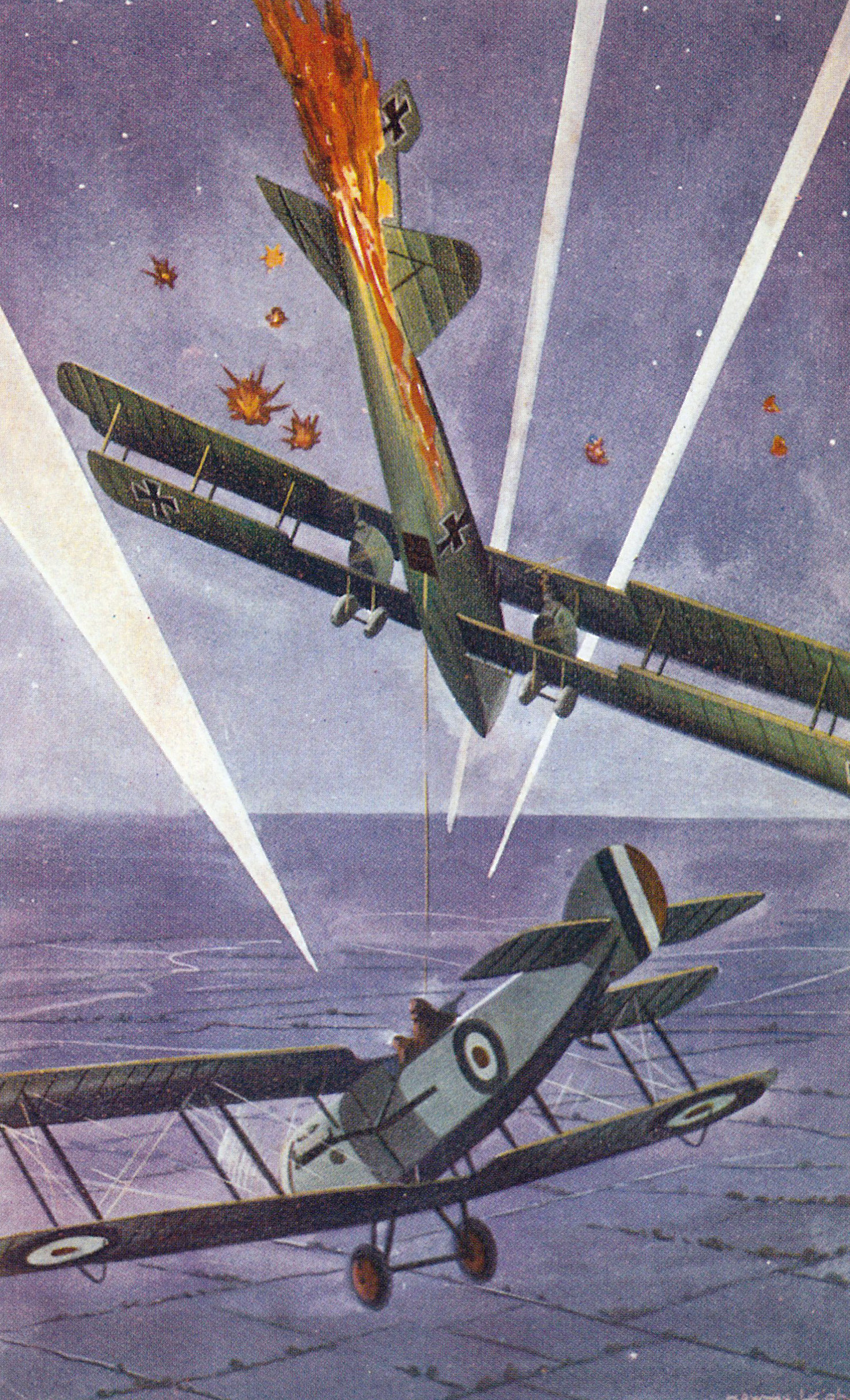 Aerial combat in WW1 by Howard Leigh